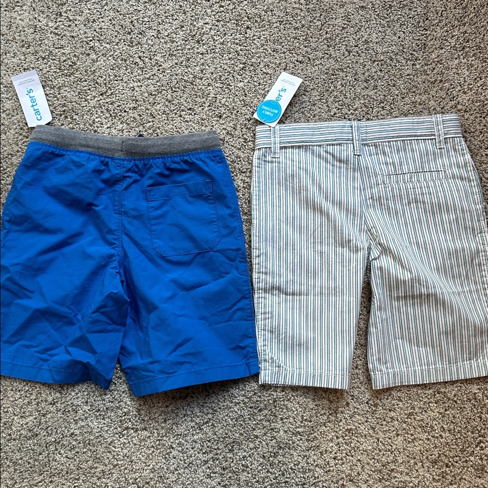 2 - NWT Carter's Bright Blue and White/Teal Shorts size 6 - Picture 8 of 8